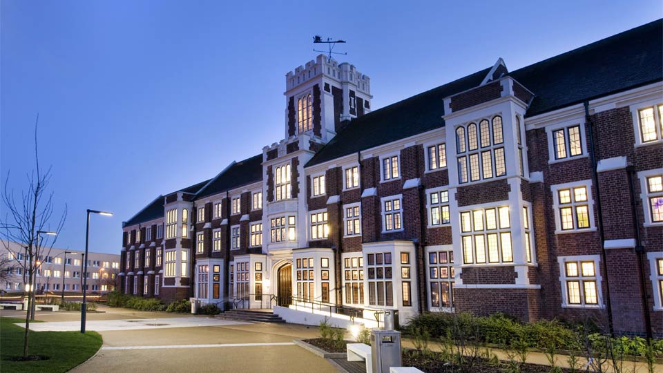 Hazlerigg building at dusk