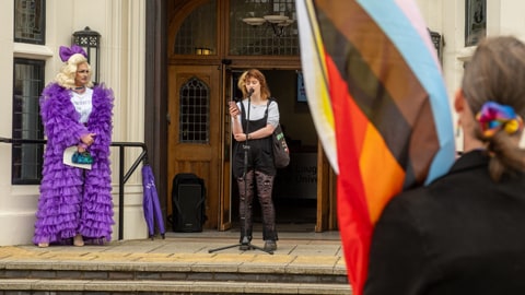 Pride march speaker