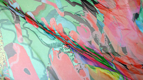 Close up of textiles work