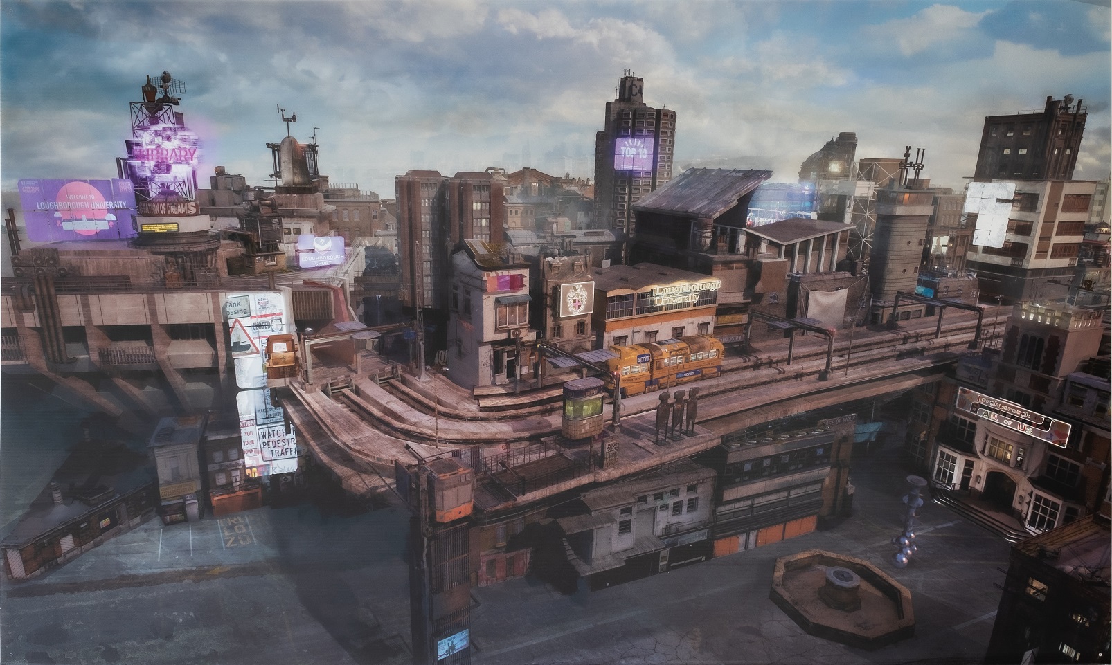 A large scale digital design of Loughborough Campus by artist and graduate James William Grant