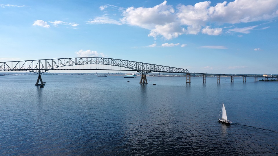 An image of Baltimore Key Bridge before its collapse.