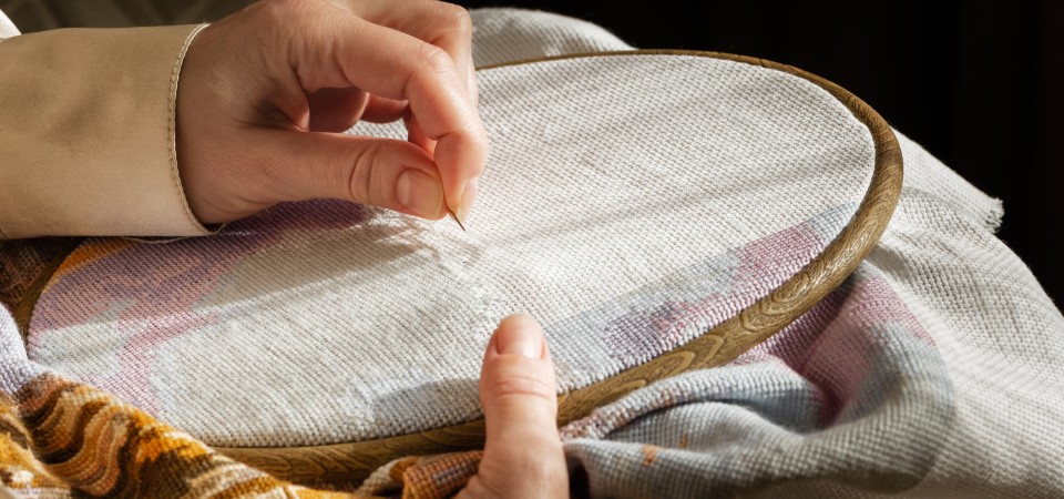 Someone doing some embroidery