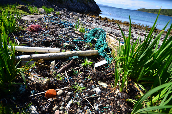 Beach litter on the Isle of Skye