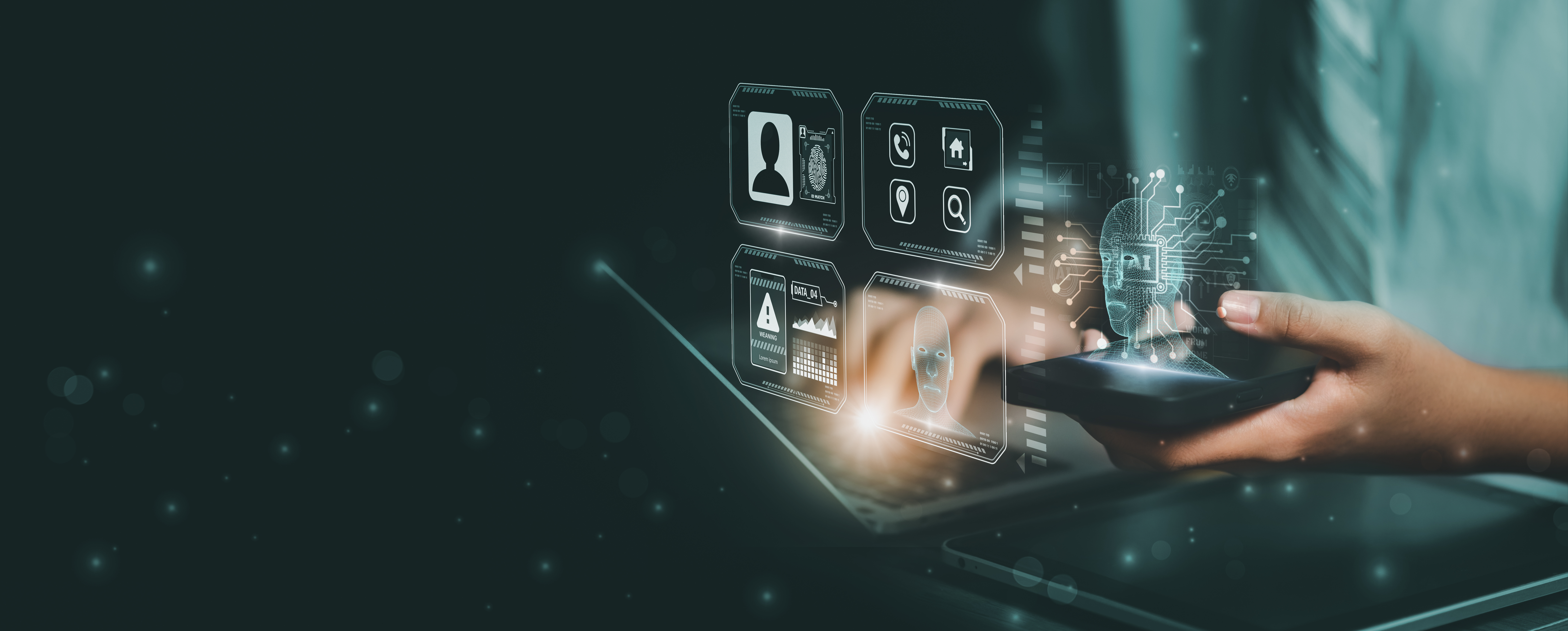 projection of someone creating something on ai