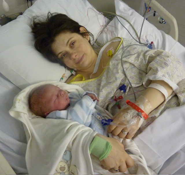 Jenny and Daniel in hospital after the birth