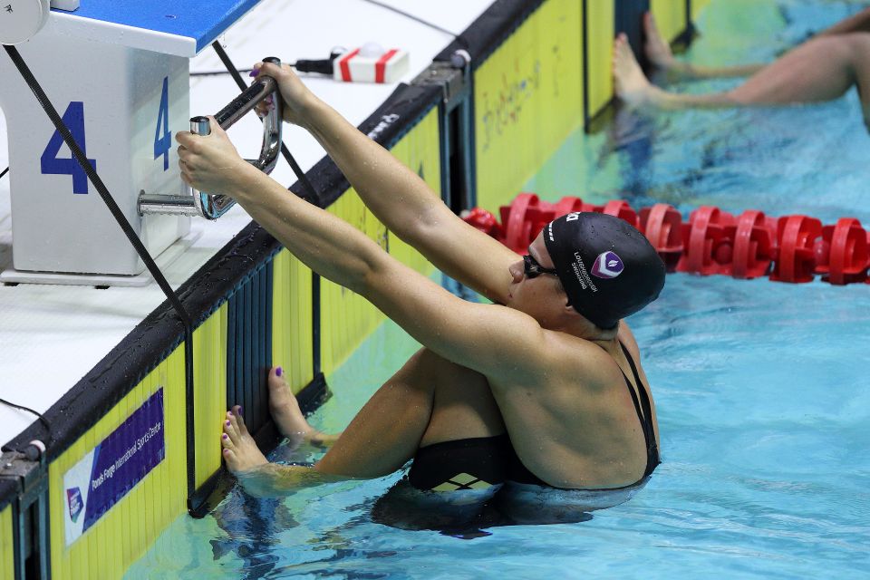 Swimmer Lauren Cox in the swimming pool
