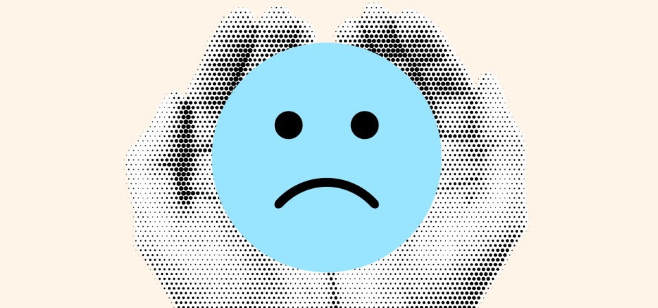 A simple drawing of a sad face