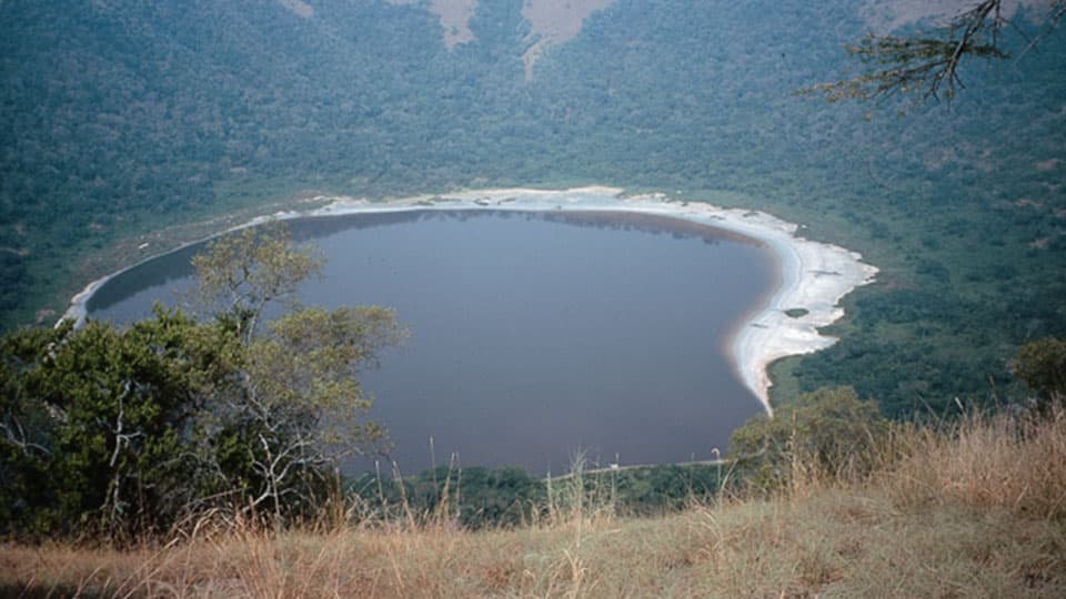 A large lake in the middle of mountains