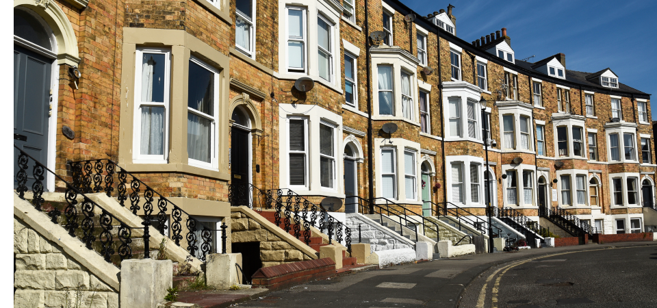 A row of typical Victorian houses in the UK