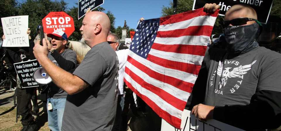 White nationalists in the US fly the American flag