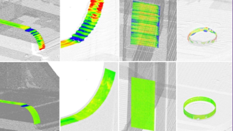 Screenshots of visual measurements of printed concrete