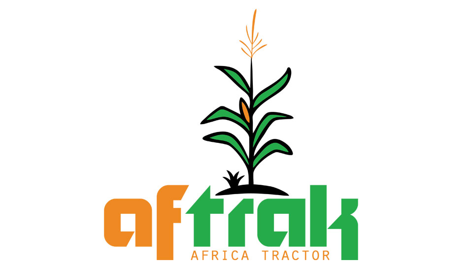 The Aftrak logo - the project name with an illustration of a maize plant growing above it