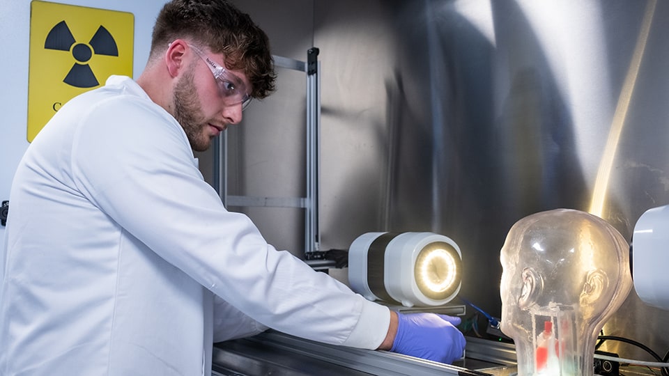 Researcher at work in the lab
