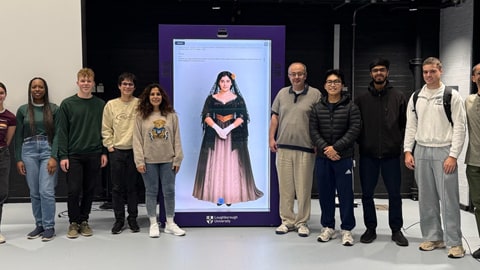 People stood in front of holographic booth