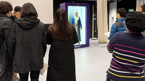 People stood in front of holographic booth