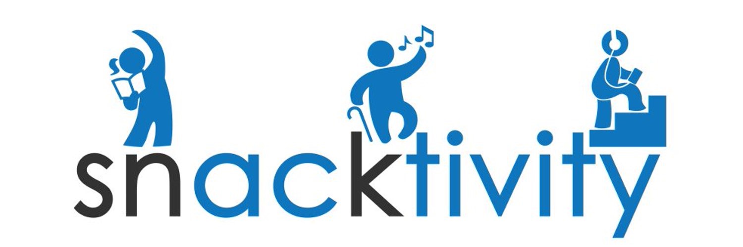Snacktivity logo with characters carrying out activity snacks