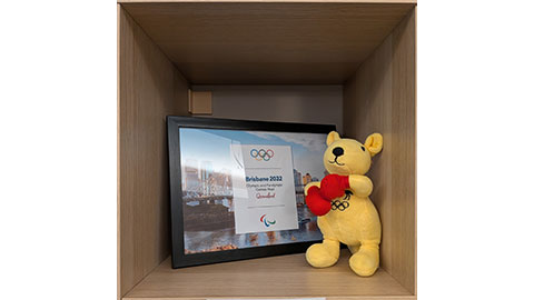 A photo and soft toy for the 2032 olymopic and paralymic games in Brisbane