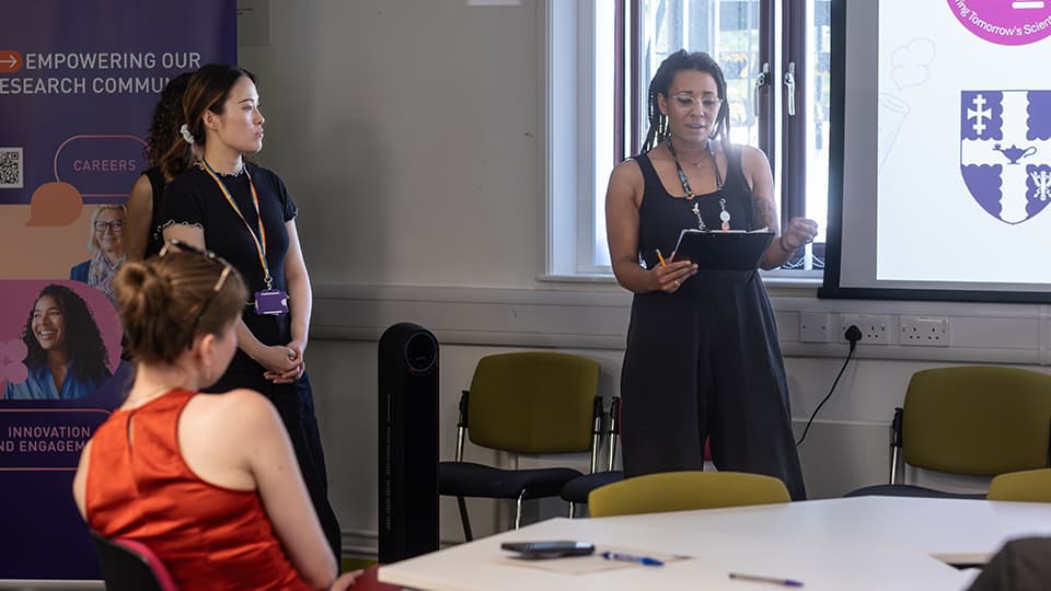 Naomi speaking to doctoral consultants