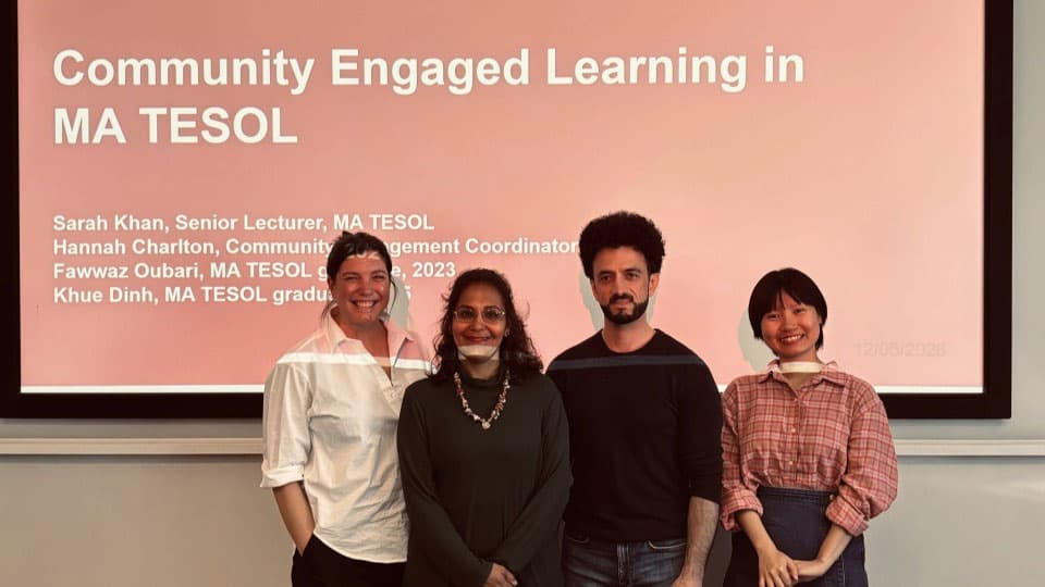 staff at the Community Engaged Learning in MA TESOL lecture