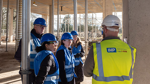 Prof Lucy Chappell visits the NRC site with Loughborough University staff