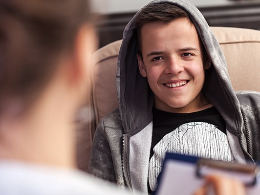 Young boy in counselling session