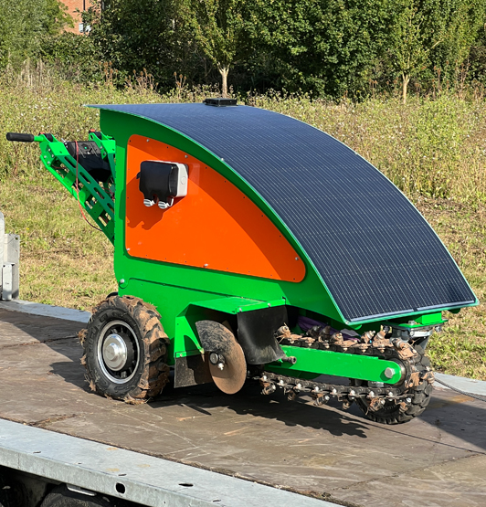 The Aftrak tractor loaded onto a trailer