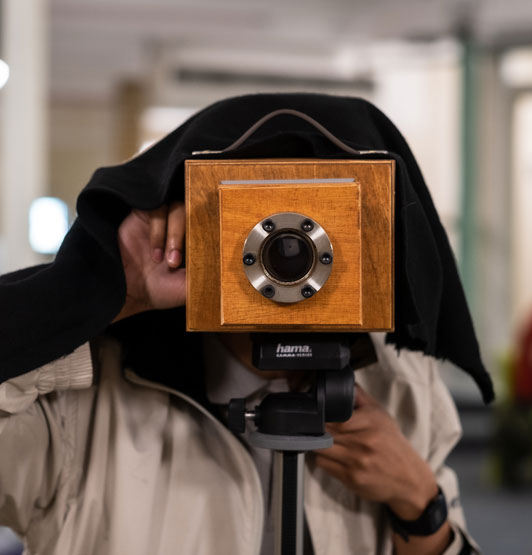Demonstration of a pinhole camera