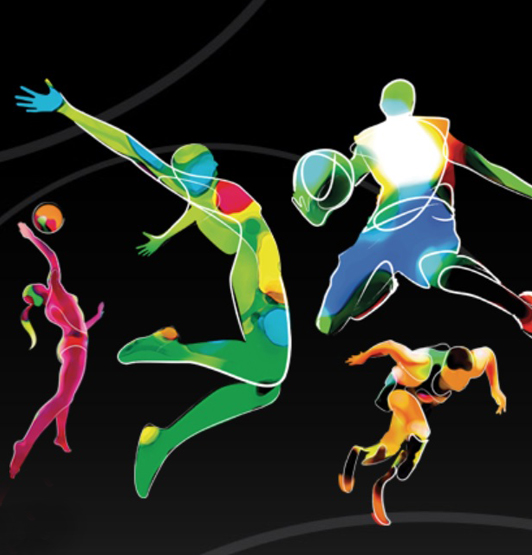 Illustration of people engaged in various sporting acitivites