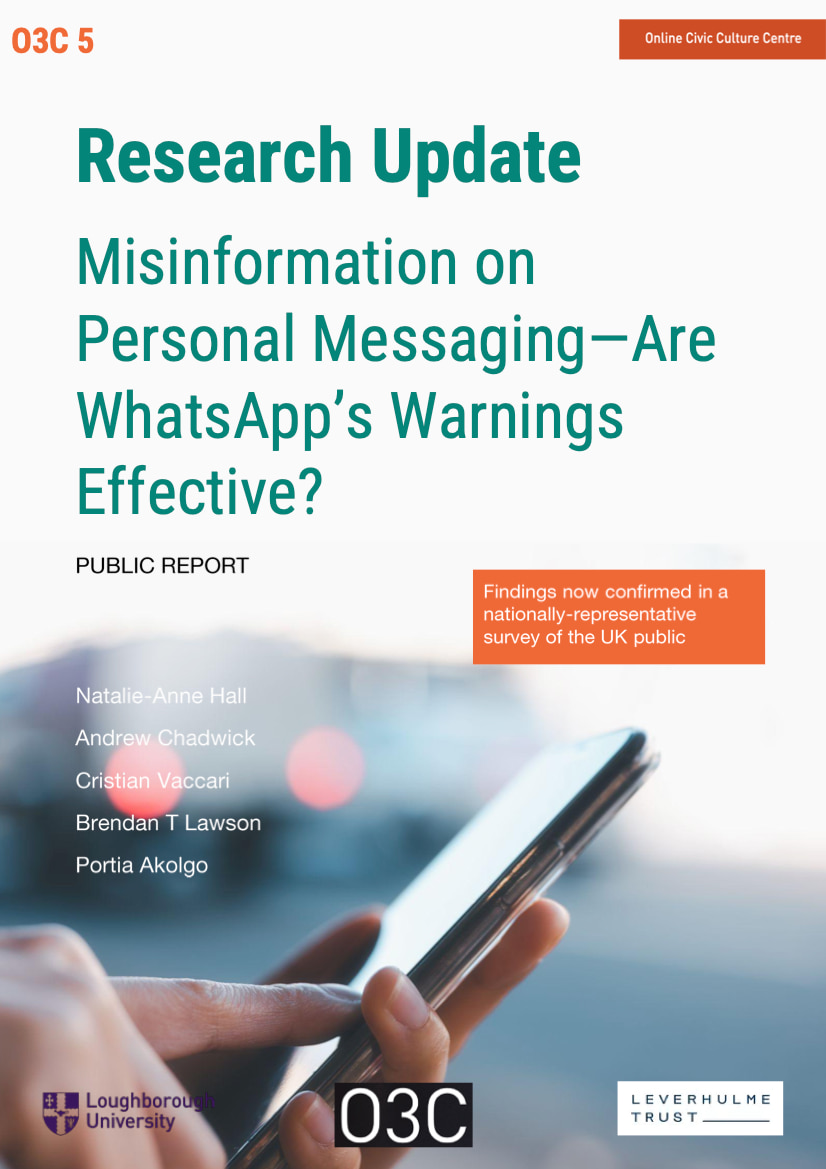 Cover of the February 2024 Report on WhatsApp Misinformation Warnings