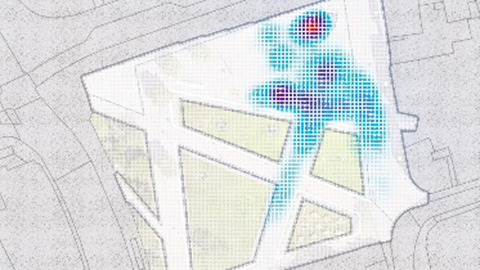 Heatmap of people in urban space