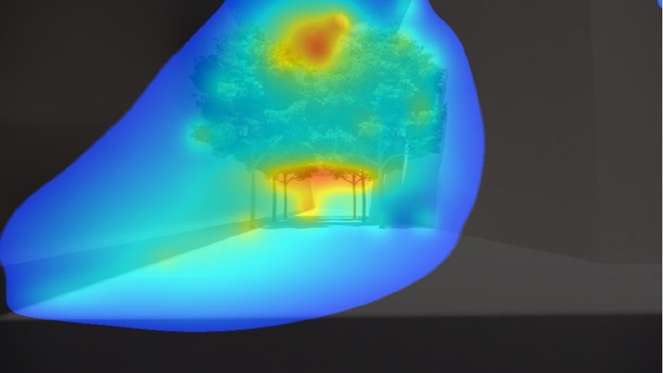 Heatmap of perspective of street-level greenery