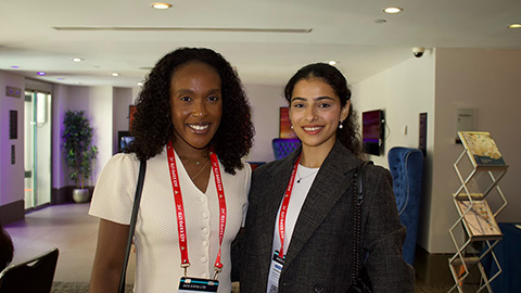 Two students posing for a photo