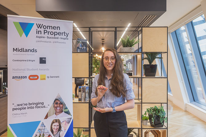 Civil Engineering student Aimée Darley wins at Women in Property Midlands Student Awards