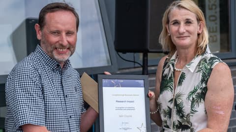 Iain Coyne receives the Research Impact Award
