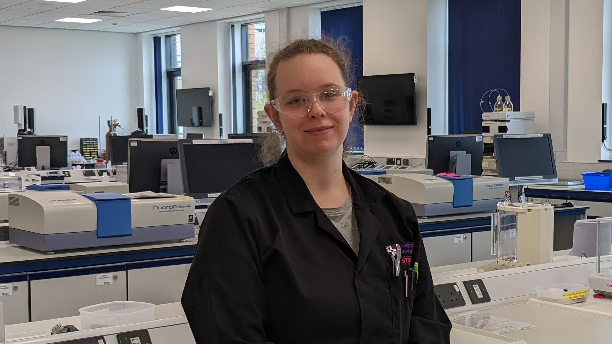 Claire Richards in a laboratory