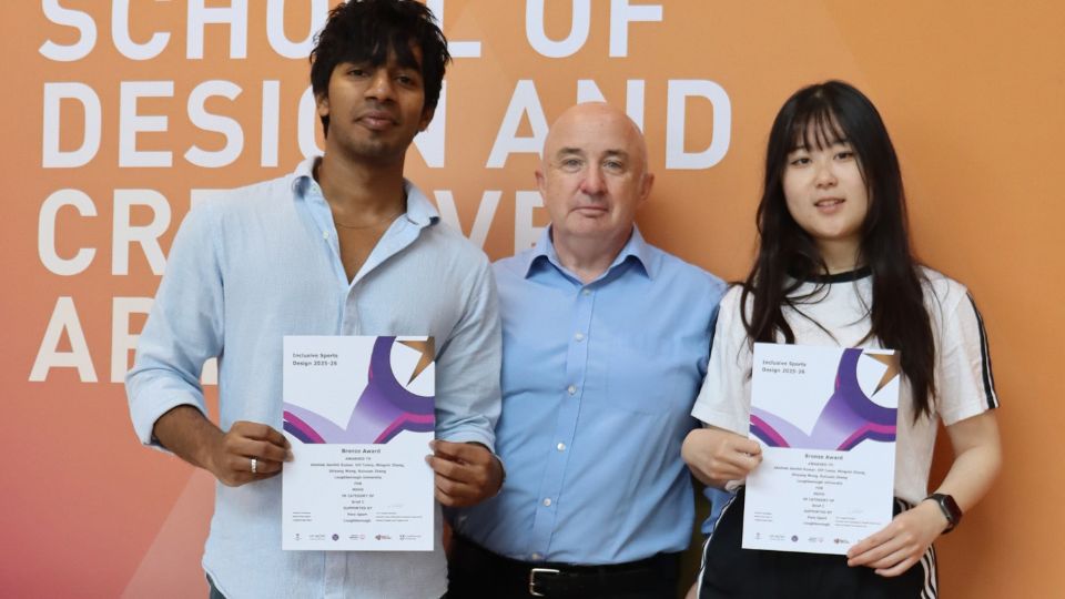 Abishek Senthil Kumar, Masters student Integrated Industrial Design; Dr George Edeard Torrens, ISD2025-26 Competition organiser; Mingxin Zhang, Masters student Integrated Industrial Design.