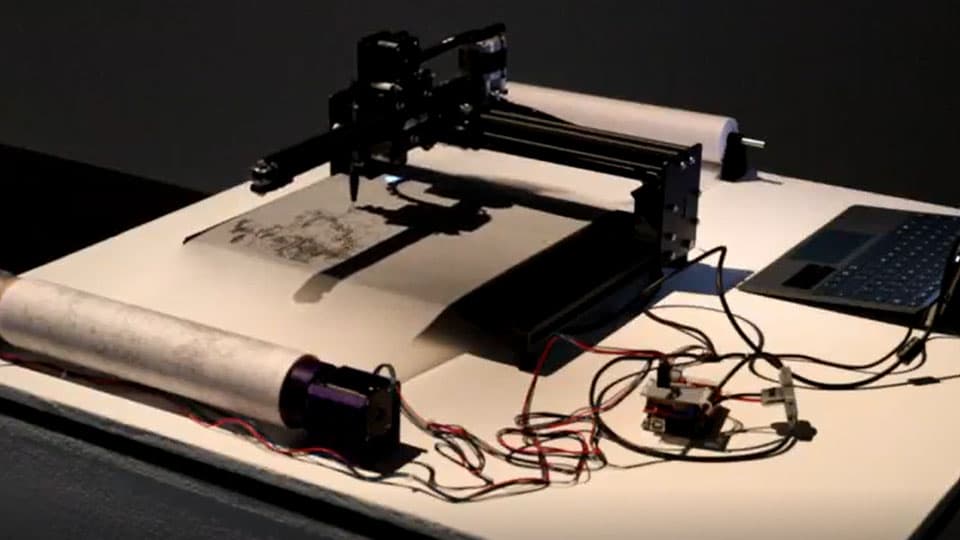 Ella Emanuelle , screen shot from ‘Robotic Drawings’ video