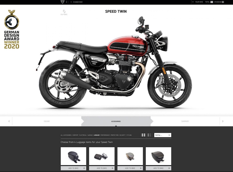 Triumph motorbike screen shot