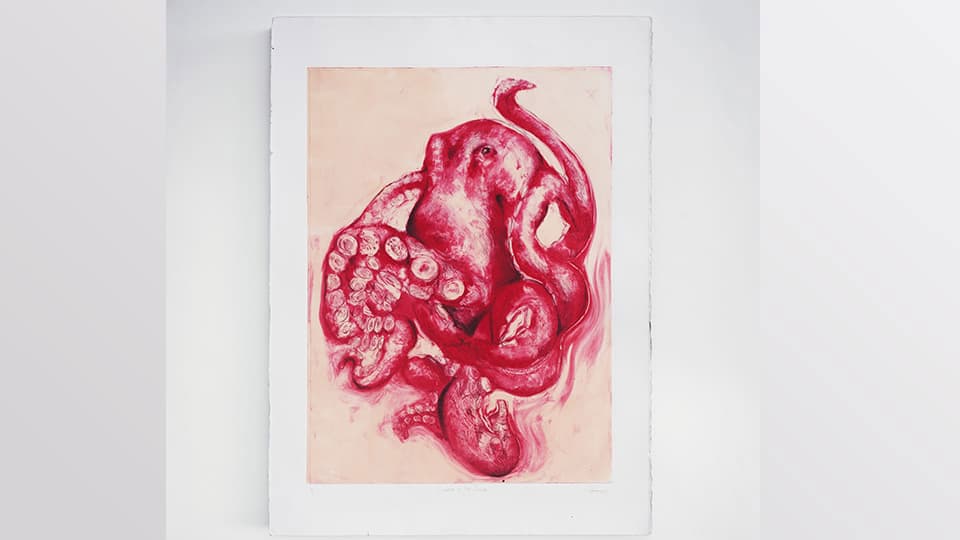 a painting of an octopus
