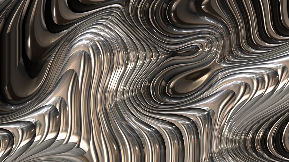 Abstract metal shape, flowing lines