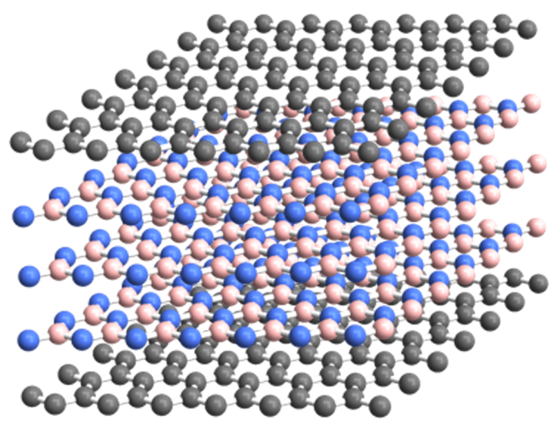 A visual representation of a van der Waals heterostructure