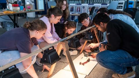 image of girls from the athena stem residential trip