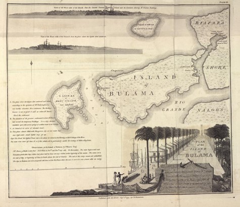 ‘Plan of the Island of Bulama’ from C. B. Wadstrom’s Essay on Colonization (1794). [Photograph by Carol Bolton, reproduced by permission of Cambridge University Library]
