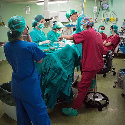 Medical team in operating theatre