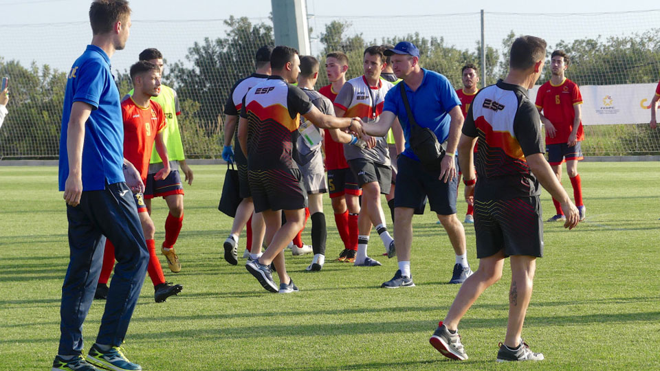 International Cerebral Palsy Football match in progress