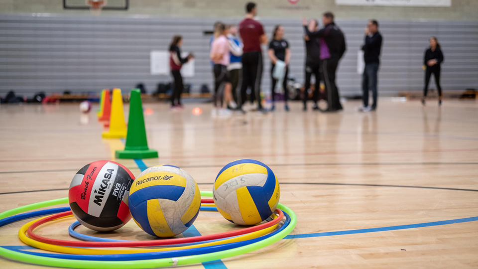 A PE lesson taking place