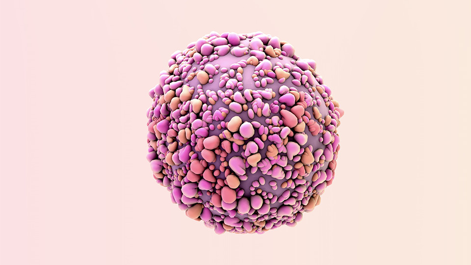 Breast cancer cell illustration