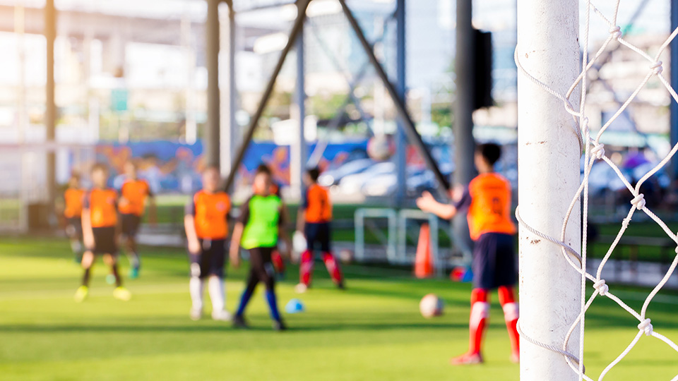 Football players training