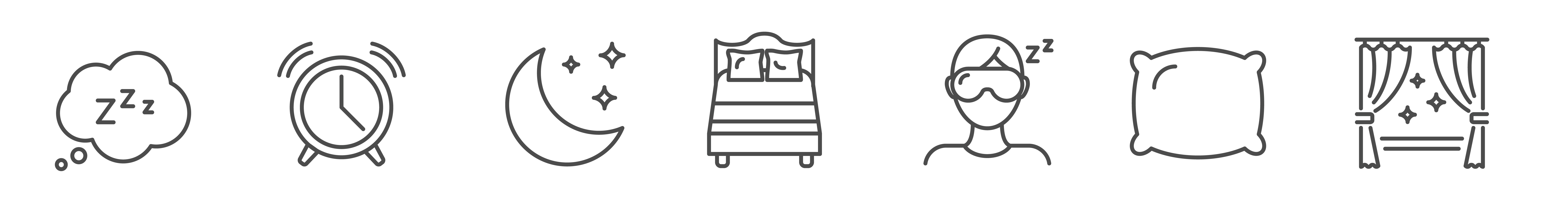 a row of icons illustrating sleep