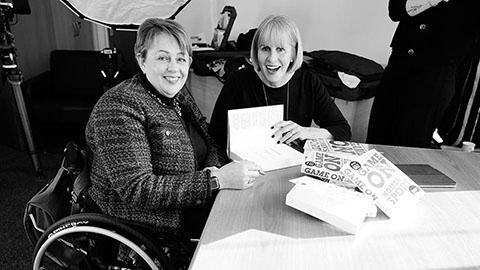 Tanni Grey-Thompson and Sue Anstiss MBE